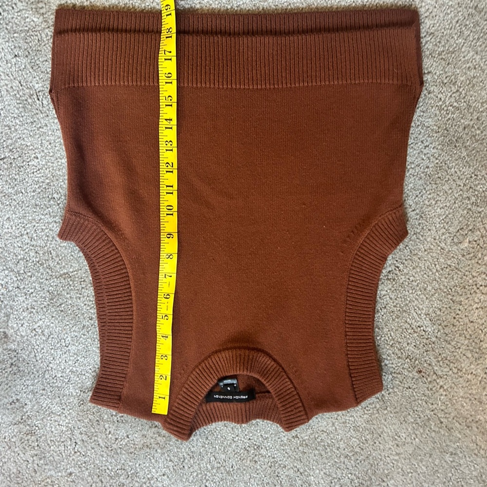 Brown Knit Sleeveless Sweater